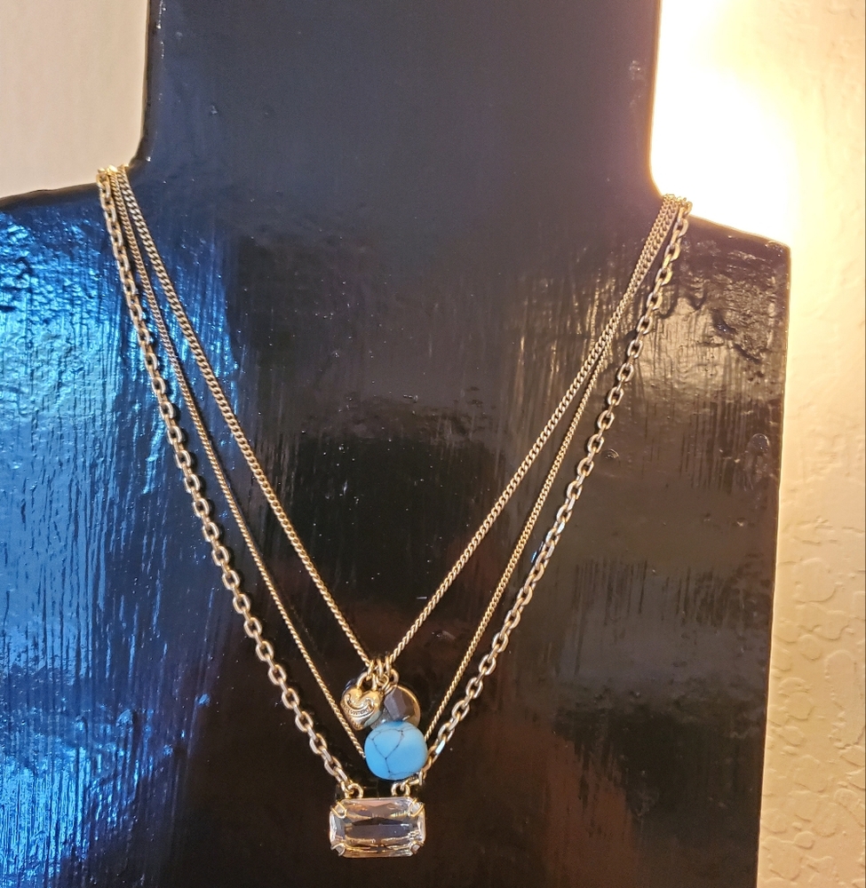 NWT NIB JUICY COUTURE MULTI CHAIN NECKLACE ADJUSTABLE